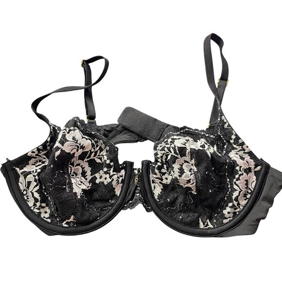 Victoria's Secret Black Lace Unlined Demi Bra 34C - Picture 1 of 6